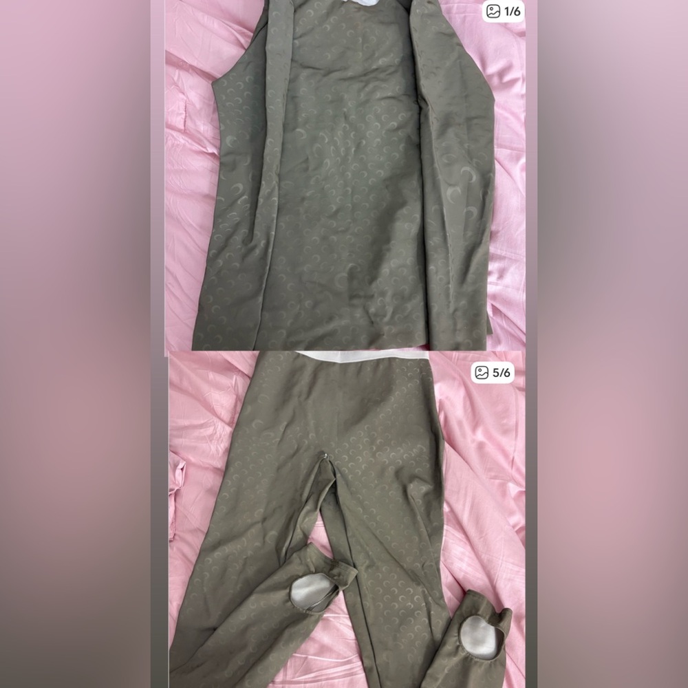 Marine Serre Olive/Reflective Moon Pattern TOP & BOTTOM